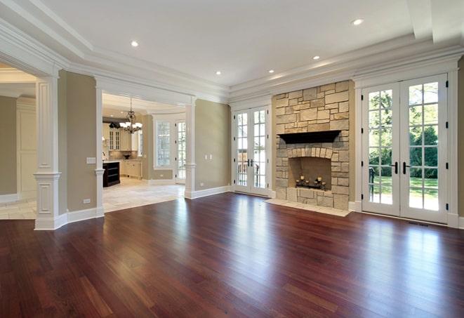 natural light highlighting the grains of the hardwood flooring